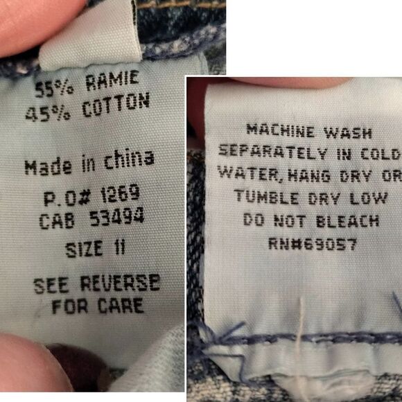 VTG Y2K Paris Blues Distressed ALine Raw Hem Mini Jean Skirt Size 11 - Picture 14 of 14